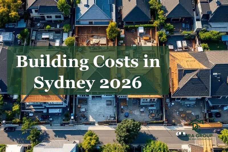Aerial view of Sydney suburban homes under construction