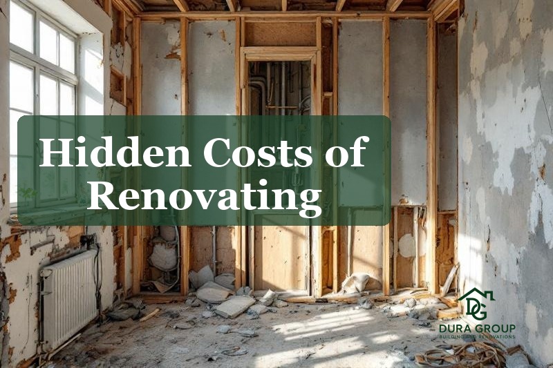 Exposed wall framing revealing old wiring and plumbing during renovation demolition