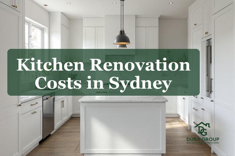 Modern kitchen renovation in Sydney with white cabinetry and marble benchtop