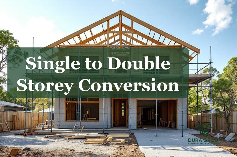 Single storey Sydney home being converted to double storey with upper level framing